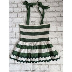 Kate Spade Beach Time Stripe Smocked Top Peplum Preppy Cottagecore XS